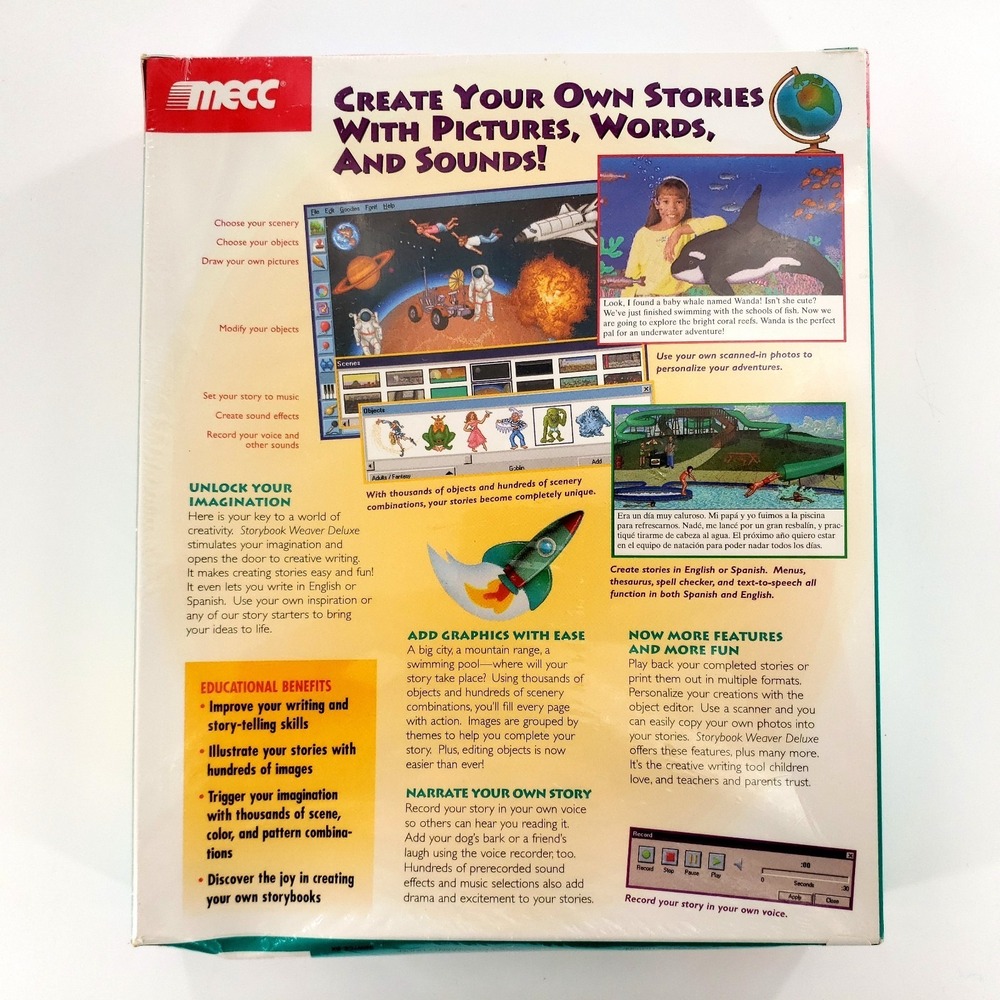Mecc Storybook Weaver Deluxe Big Box Software CD Windows Mac 1996 New Sealed - Picture 2 of 8